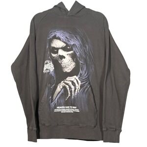 Darc Sport Wolves Club Reaper V2 Vintage Raglan Hoodie Charcoal Mens Medium